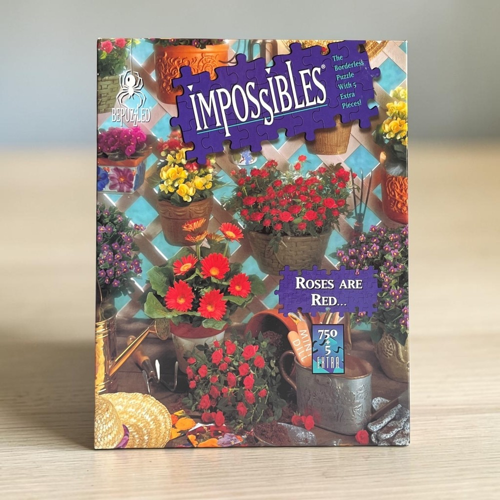 Vintage Bepuzzled Impossibles Roses Are Red 750 Piece Puzzle New Borderless